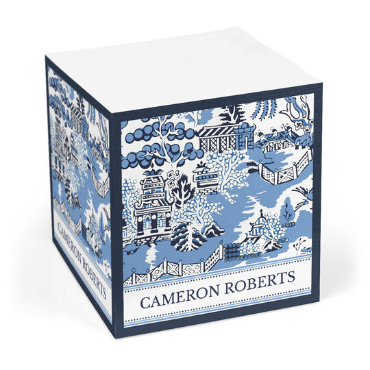Blue Chinoiserie Sticky Memo Cube